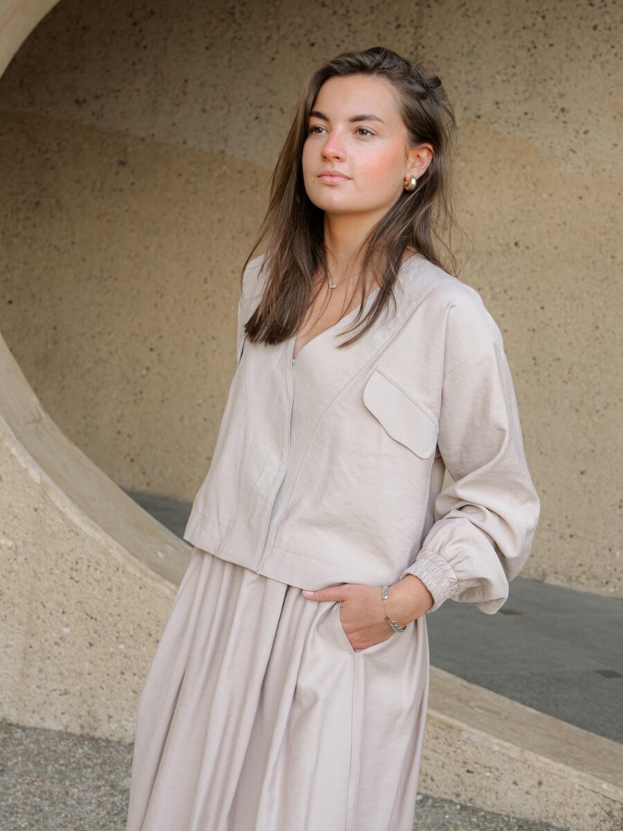 Rosa blouses beige - Afbeelding 4