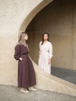 Rosa midi plooirok bruin - Afbeelding 2