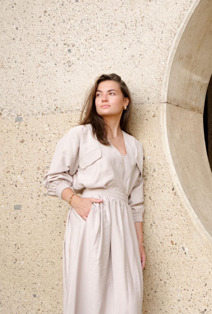 Rosa blouses beige - Afbeelding 7