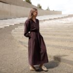 Rosa midi plooirok bruin