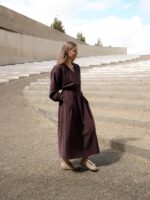 Rosa midi plooirok bruin