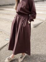 Rosa midi plooirok bruin - Afbeelding 3