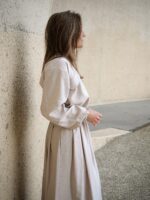 Rosa midi plooirok beige - Afbeelding 3