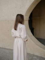 Rosa midi plooirok beige - Afbeelding 5