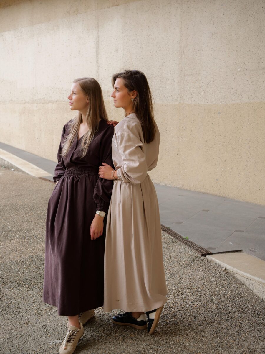 Rosa midi plooirok beige - Afbeelding 4