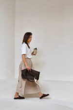 Rosa midi plooirok beige