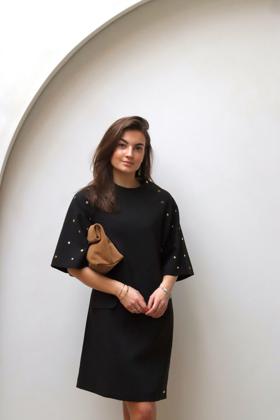 Roza jurk met studs zwart - Afbeelding 2