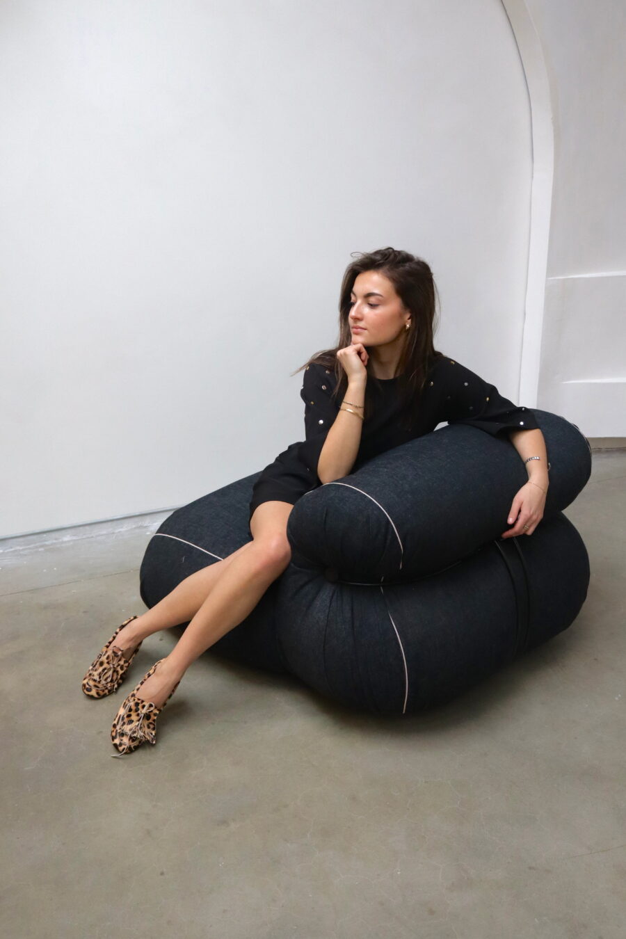 Roza jurk met studs zwart - Afbeelding 4