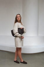 Romee jurk met ballonmouwen beige